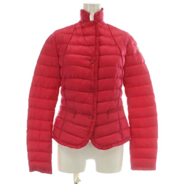 【中古】モンクレール MONCLER LIZA ダウンジャケット アウター ナイロン ハイネック ロゴ ワッペン 0 S ピンク MONCLER（モンクレール） MONCLER LIZA ダウンジャケット アウター