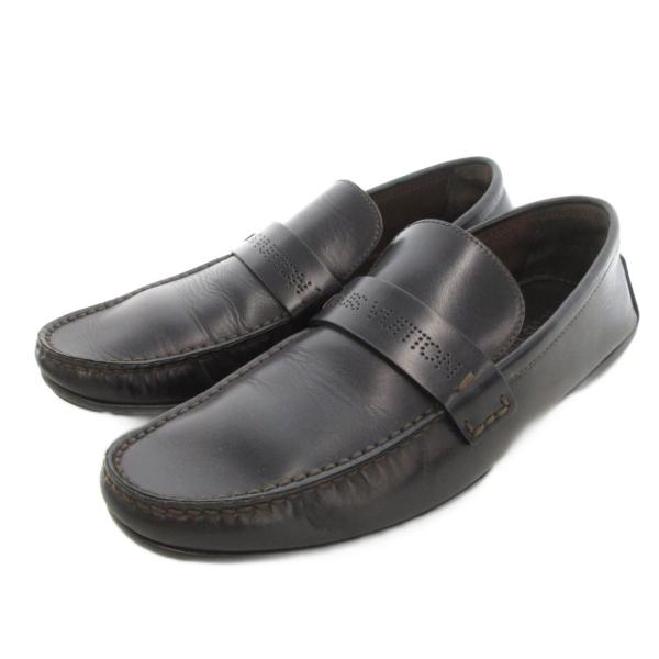 【中古】ルイヴィトン LOUIS VUITTON モンテカルロ ローファー ドライビングシューズ レザー 6.5 黒 /UO ■GY19 LOUIS VUITTON（ルイ・ヴィトン） モンテカルロ ローファー