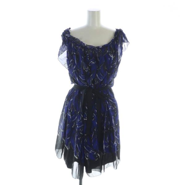 PRADA（プラダ） チュニック ノースリーブ ミニワンピース ロゴ フリル