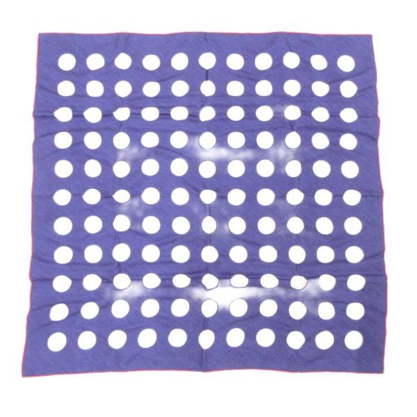 BVLGARI ブルガリ 美品 スカーフ 総柄 ドット シルク 青 ブルー /AE  