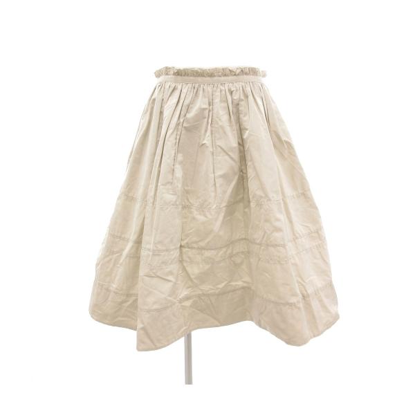 【中古】ジルサンダー JIL SANDER 美品 ギャザースカート ひざ丈 シルク混 32 アイボリー /UO ■GY19 レディース ジルサンダー JIL SANDER 美品 ギャザースカート ひざ丈 シルク混 32