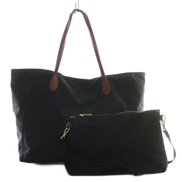 【美品】 russet ラウンドファスナー トートバッグ ショルダーバッグ russet ラウンドファスナー ショルダー&トートバッグ 【モノグラム】