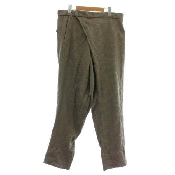 【中古】JULIUS Tuck Up Wraping Pants リネン混 ジャガードストレッチ タックアップ ラッピングパンツ 3 L 697PAM2 JULIUS Tuck Up Wraping Pants コットン リネン混 ジャガード