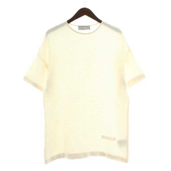 CHRISTIAN DIOR 半袖ニット クリーム色 38 CHRISTIAN DIOR ショートスリーブ セーター 半袖ニット