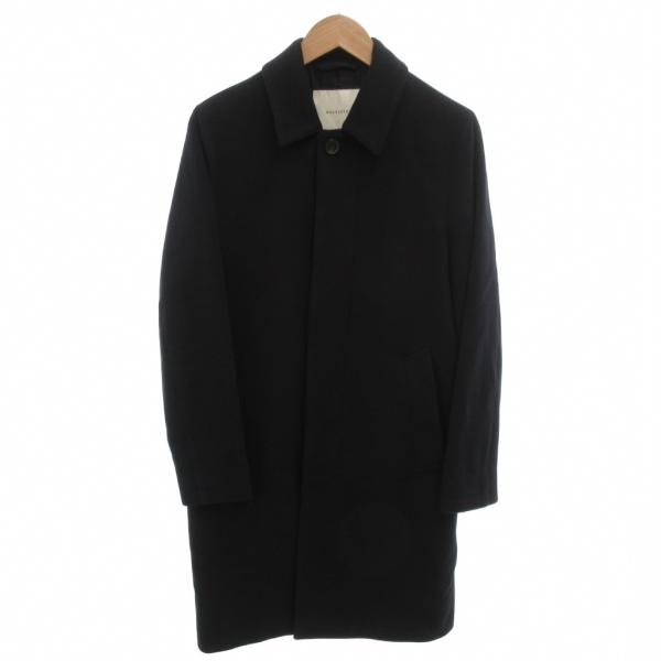 【美品】マッキントッシュ チェスターコート ネイビー 36 マッキントッシュ MACKINTOSH ステンカラーコート ウール ひざ丈 36 紺