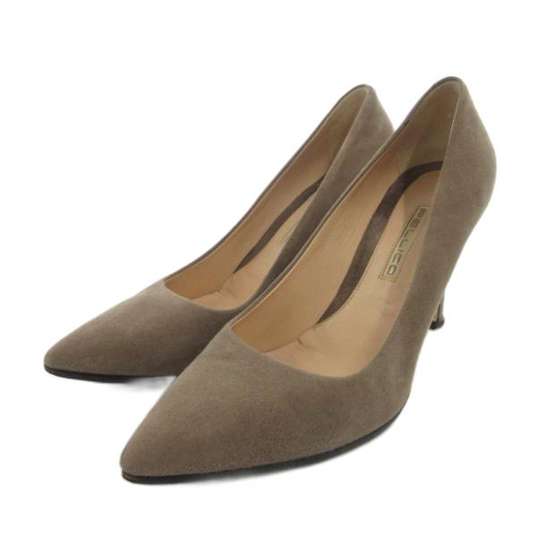 ペリーコ PELLICO パンプス スエードレザー 36.5 茶 ブラウン ポイン