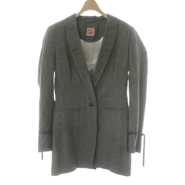 ヒューゴボス HUGO BOSS テーラードジャケット 麻 リネン 36 グレー