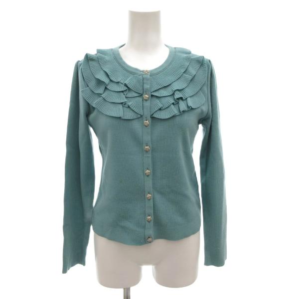 【Reneルネ】極美品定価50,600円ウォッシャブルニットカーディガン36 Rene（ルネ） カーディガン ニット ウール 36 水色 ライトブルー