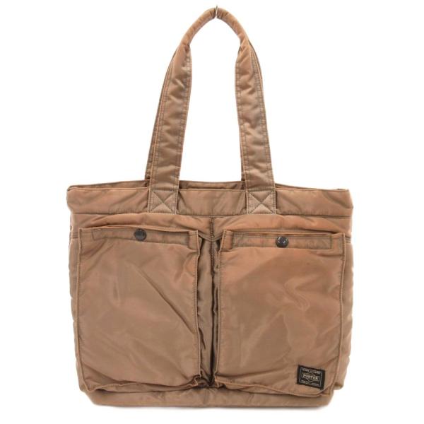 PORTER ポーター タンカー TANKER トートバッグ ナイロン ロゴ 茶