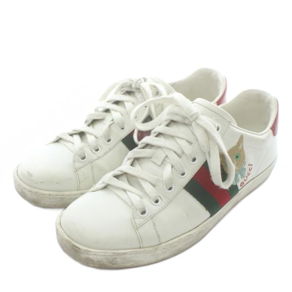 GUCCI（グッチ） スニーカー レザー ローカット シェリーライン 猫