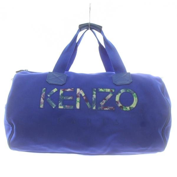 ケンゾー KENZO ボストンバッグ ショルダー 2WAY ロゴ 刺繍 青 ブルー