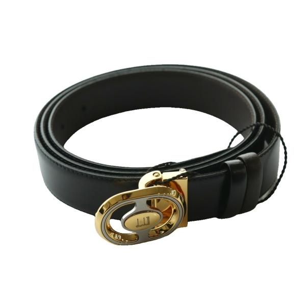 アルフレッドダンヒル ALFRED DUNHILL ベルト レザー ロゴバックル 黒