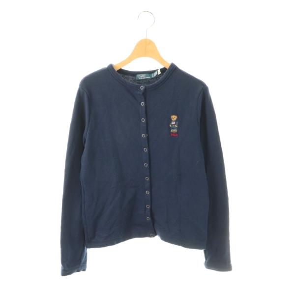 ポロ ラルフローレン カーディガン ニット 長袖 ポロベア 刺繍 ウール M 紺 POLO RALPH LAUREN（ポロ・ラルフローレン） ポロ バイ ラルフローレン