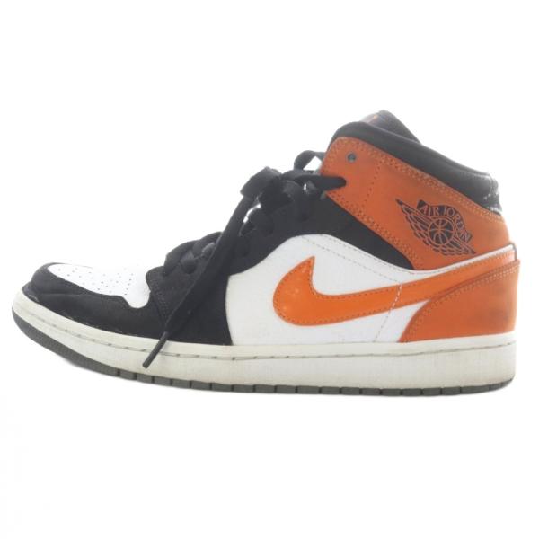 ナイキ NIKE AIR JORDAN 1 MID SHATTERED BACKBOARD スニーカー ハイカット US9 27cm 黒 オレンジ 554724-058 /SR メンズ