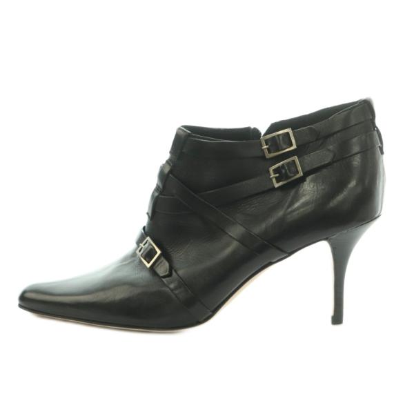 【極美品】マノロブラニク ポインテッドトゥ パンプス レザー 黒 24.5 マノロブラニク MANOLO BLAHNIK ブーティ ポインテッドトゥ ピンヒール