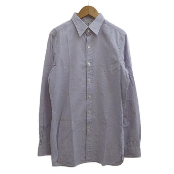 ダブルアールエル シャツ 14 1/2 紫 パープル 長袖 ストライプ柄 総柄 ダブルアールエル RRL シャツ 14 1/2 紫 パープル 長袖 ストライプ柄