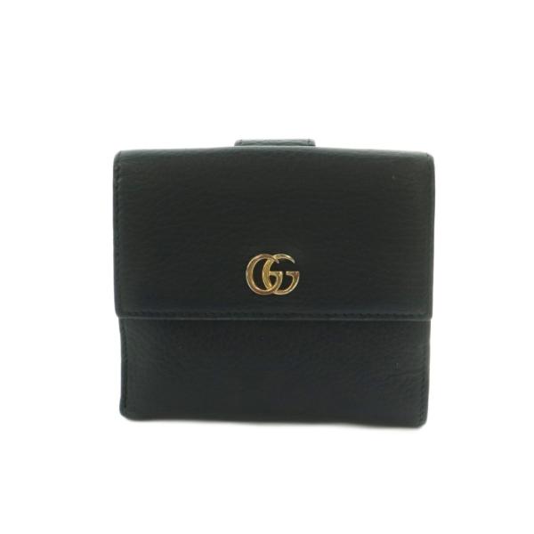 GUCCI 二つ折り財布 マーモント ブラック GUCCI（グッチ） GUCCI GGマーモント 財布 二つ折り 小銭入れ レザー