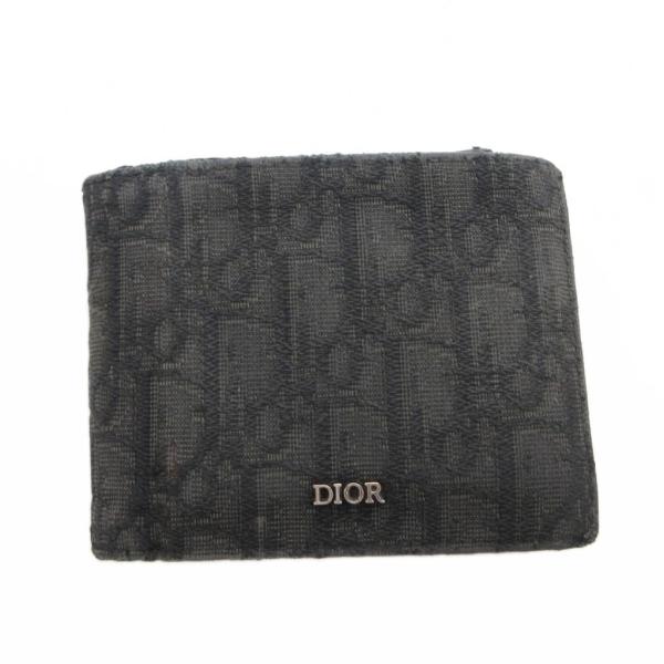 ディオール 二つ折り財布 オブリーク トロッター キャンバス ジャガード ロゴ ディオール Dior オブリーク ジャガード 二つ折り 財布 ウォレット