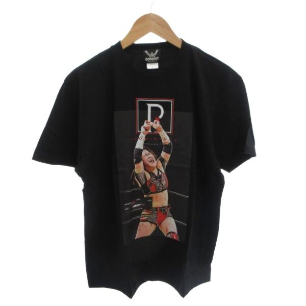 CONVICT × PROMINENCE プロレスラー 鈴季すず 美品 プリントTシャツ L 黒 ブラック 半袖 クルーネック 5001-01 /TL ■GY12 メンズ