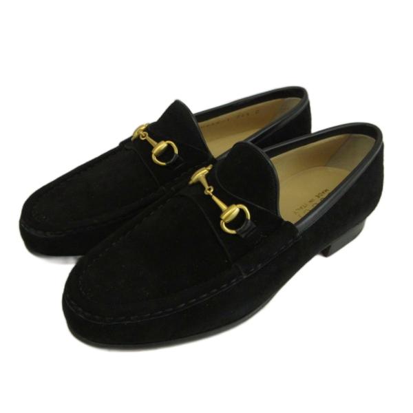 GUCCI（グッチ） ホースビットローファー スエード ゴールド金具 34.5