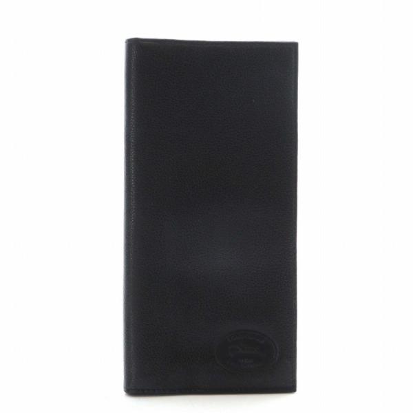 LONGCHAMP黒レザー二つ折り財布 LONGCHAMP ロンシャン 財布 二つ折り レザー 黒 ブラック /XZ