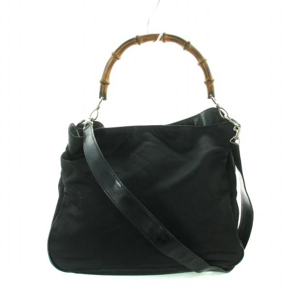 GUCCI グッチ バンブー ショルダー バッグ ハンド 2WAY ナイロン