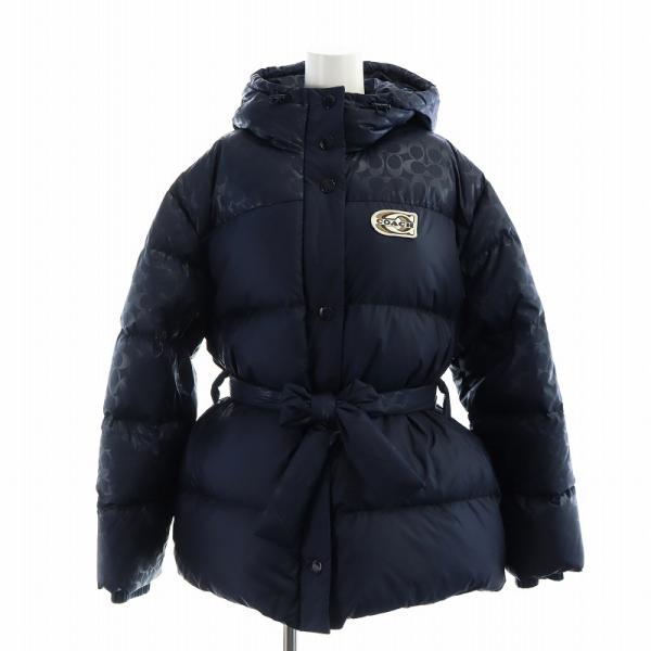 COACH（コーチ） ダウンコート ミドル ロゴ シグネチャー 長袖 総裏地