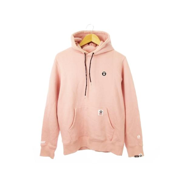 A BATHING APE 長袖トレーナー ブラック/ピンク A BATHING APE (アベイシングエイプ) フロントロゴプリント 長袖