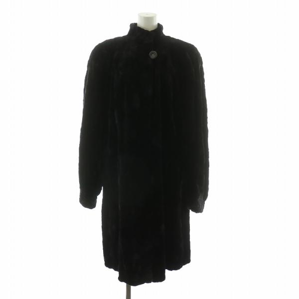 【中古】bb fashion シェアードミンクファー ロング コート 毛皮 アウター 黒 ブラック /NQ ■GY18 ■MT レディース bb fashion シェアードミンクファー ロング コート 毛皮 アウター 黒