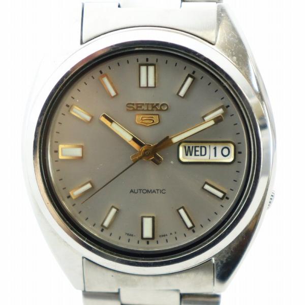 セイコー SEIKO 5 ファイブ 腕時計 自動巻き デイデイト シルバー色