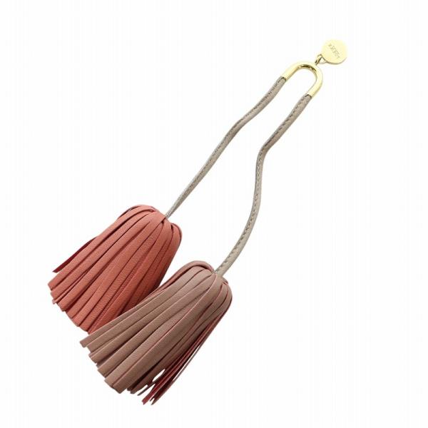 LOEWE チャーム 赤いタッセル付き LOEWE ロエベ キーホルダー チャーム ストラップ ロゴ レザー