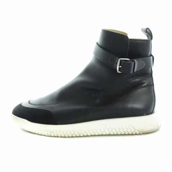 エルメス　ショートブーツ HERMES（エルメス） ショートブーツ ベルト レザー ラバー 切替 ロゴ