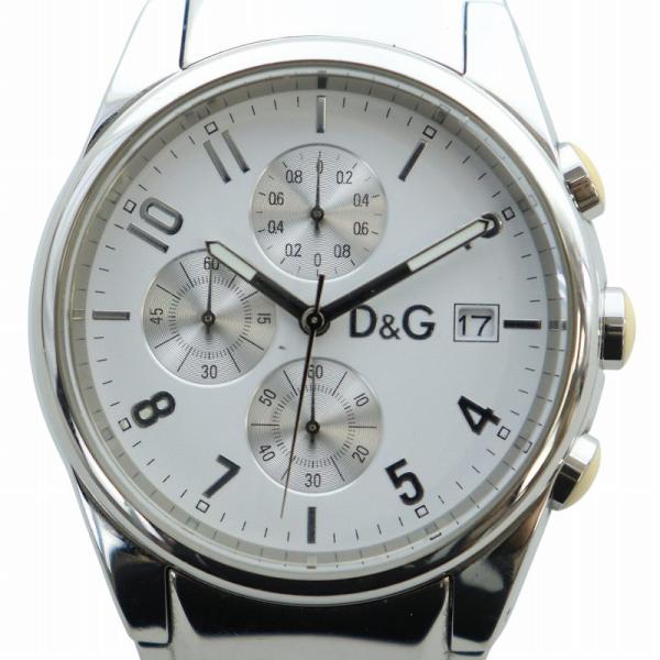 稼働品 D&G ドルチェ＆ガッバーナ 腕時計 クロノグラフ 白文字盤 クォーツ vectorpremium_165-502505090078
