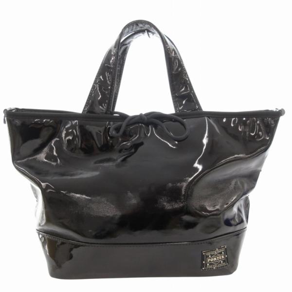 に*な様 ポーターガール☆吉田カバン エナメルトートバッグ 新品未使用 ブラック PORTER ポーター ガール GIRL ハンドバッグ トート リボン ロゴ