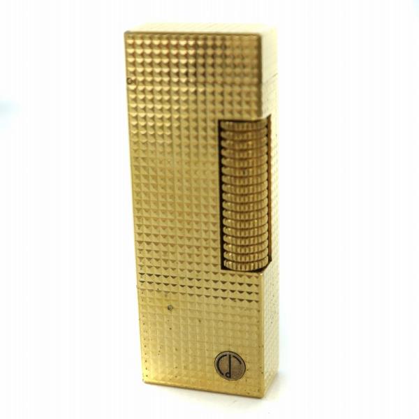 Dunhill - ダンヒル ライン1 ガスライター ピラミッド 火花確認済 ゴールドカラー dunhill ダンヒル ライン1 ガスライター ピラミッド ローラー式