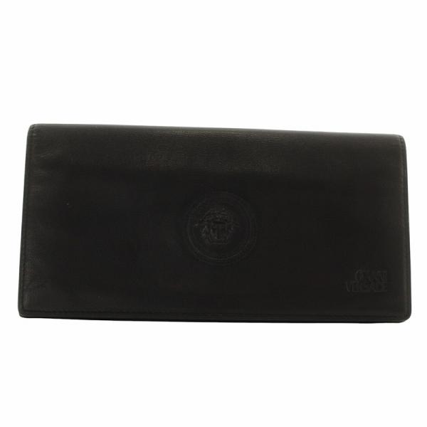 GIANNI VERSACE ブラック 二つ折り財布 ジャンニヴェルサーチ ヴェルサーチェ GIANNI VERSACE 長財布 二