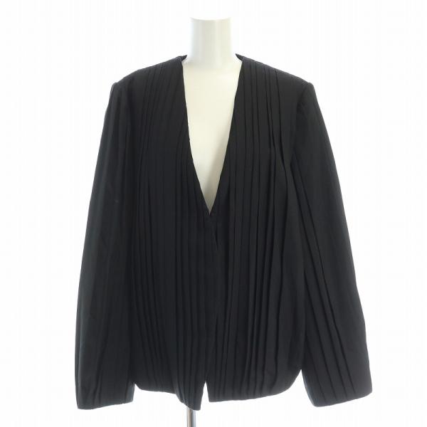【中古】ルイヴィトン LOUIS VUITTON 23AW ノーカラー ジャケット プリーツ ウール 36 S 黒 ブラック RW232WB CEA LOUIS VUITTON（ルイ・ヴィトン） LOUIS VUITTON 23AW ノーカラー