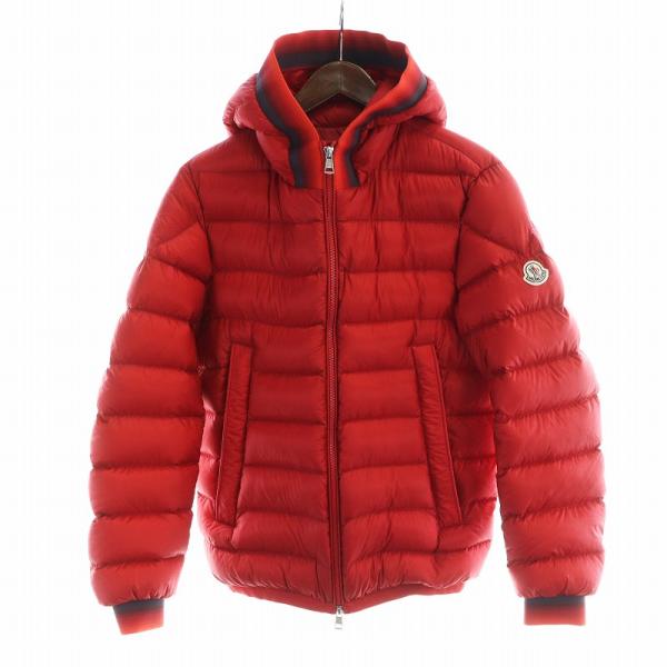 【中古】モンクレール MONCLER 18AW アヴィレックス AVRIEUX ダウンジャケット 長袖 ロゴ 0 XS-S 赤 D20914193549 MONCLER（モンクレール） MONCLER 18AW アヴィレックス AVRIEUX ダウン