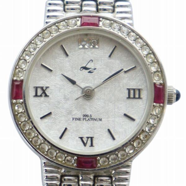 Ⴤ1327ꕤ美品 LZ リズ 腕時計 レディース 天然 ダイヤモンド プラチナ リズ LZ FINE PLATINUM 999.5 LZ-106 腕時計 ウォッチ クォーツ ライン