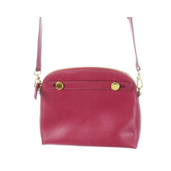 FURLA フルラ ショルダーバッグ レザー 革 ロゴ ゴールド金具 紫