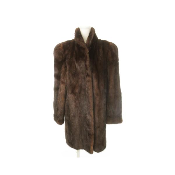 【中古】カナディア CANADIA ファーコート ミンクファー 毛皮 スタンドカラー 11 茶 ブラウン ■GY18 レディース カナディア CANADIA ファーコート ミンクファー 毛皮 スタンドカラー