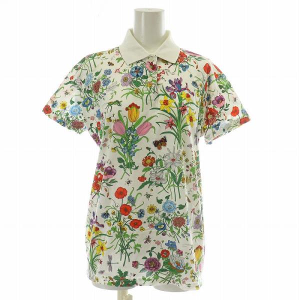 GUCCI 花柄 半袖ポロシャツ L GUCCI グッチ ヴィンテージ ポロシャツ 半袖 フラワー