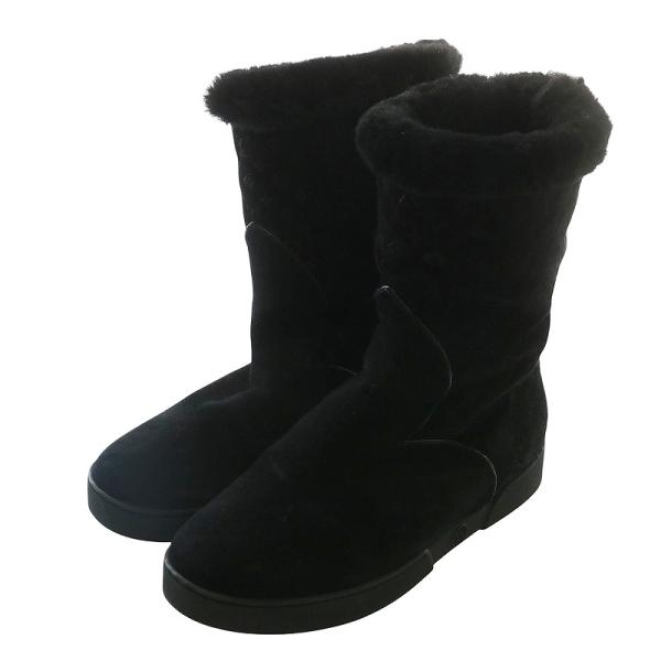 【美品】ルイヴィトン モノグラム ムートンブーツ 靴 ブラック 23cm vectorpremium_165-502507100011