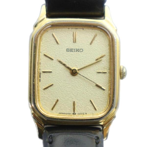 セイコー SEIKO 腕時計 ウォッチ クォーツ スクエア ロゴ ゴールド色
