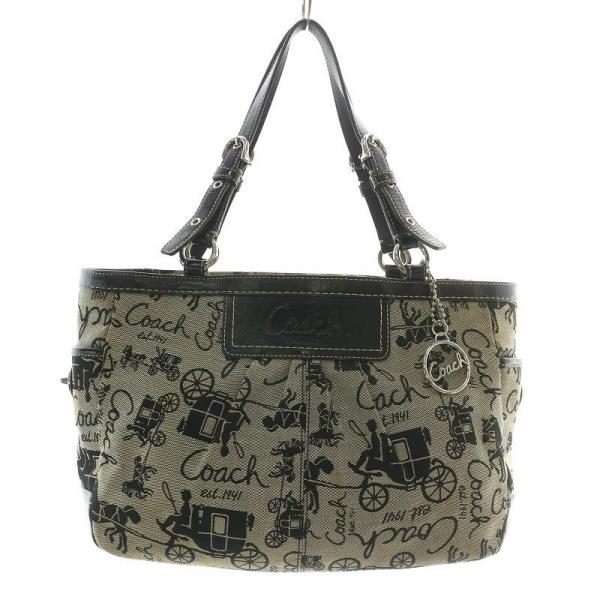 COACH コーチ シグネチャー柄 キャンバス×レザー ハンドバッグ レディース COACH (コーチ) シグネチャー キャンバス レザー トートバッグ