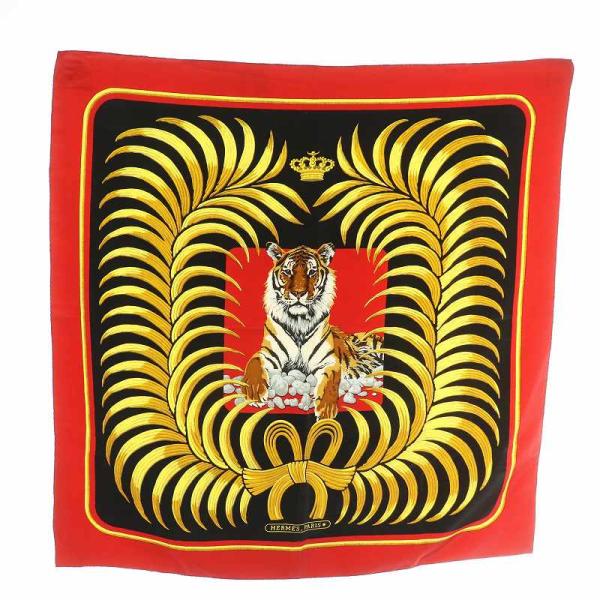 【美品】エルメス　カレ55 　王者の虎　タイガーロイヤル　シルクスカーフ HERMES（エルメス） カレ90 Tigre Royal 王者の虎 スカーフ 絹 シルク