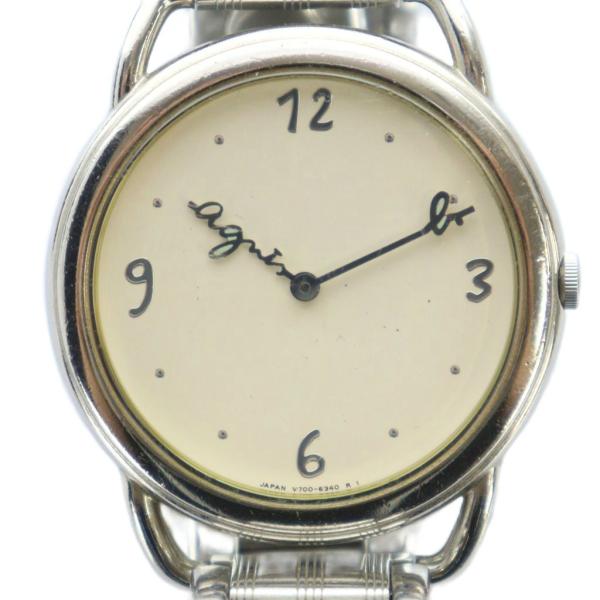 agnes b.（アニエスベー） 腕時計 ウォッチ クォーツ ロゴ 白文字盤