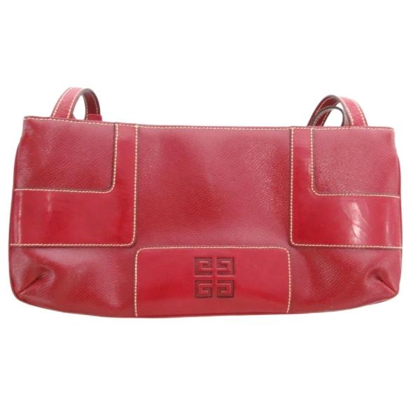 中古】ジバンシィ GIVENCHY ショルダーバッグ レザー ロゴ 赤 レッド