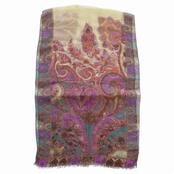 ETRO（エトロ） スカーフ ストール 薄手 ペイズリー柄 総柄 フリンジ