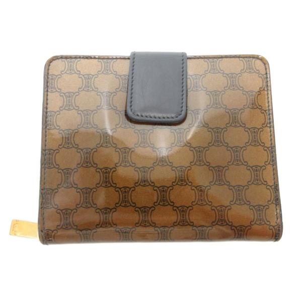 CELINE セリーヌ 二つ折り財布 ウォレット シグネチャー ロゴ 茶